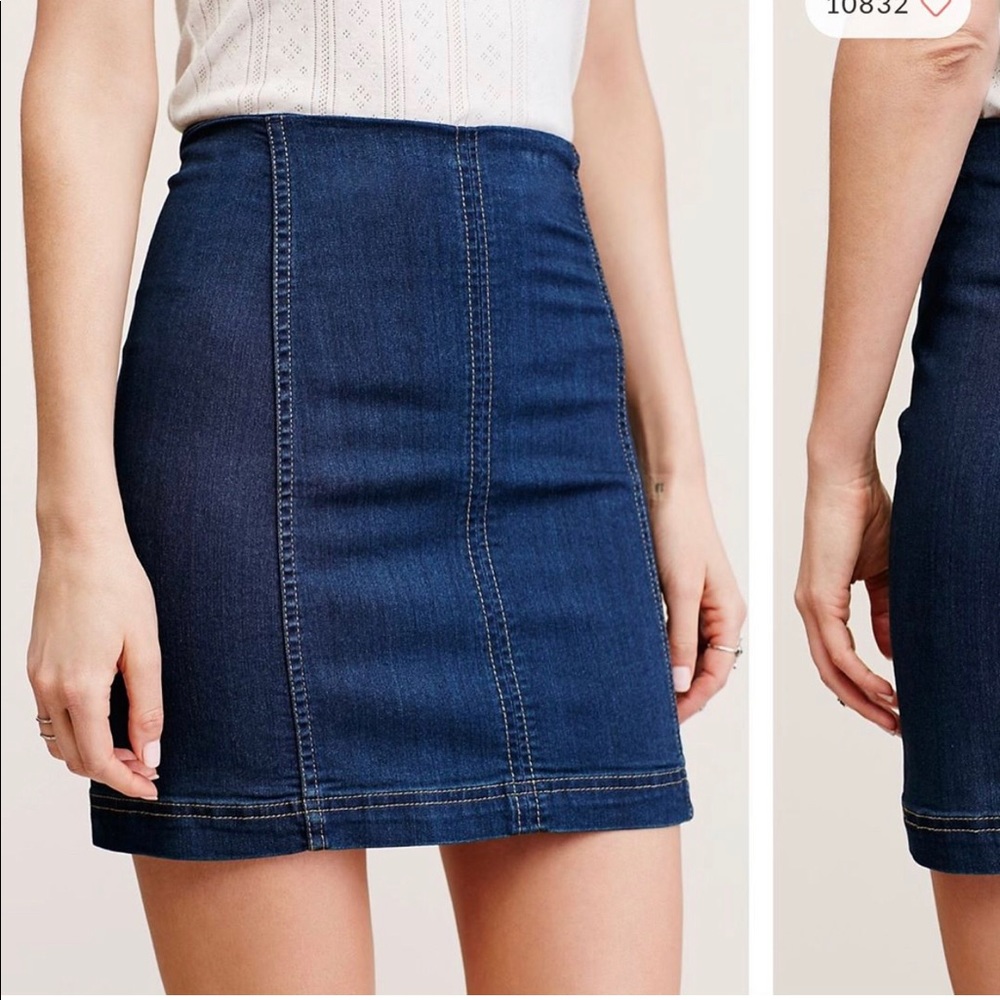 NWOT Free People denim mini skirt